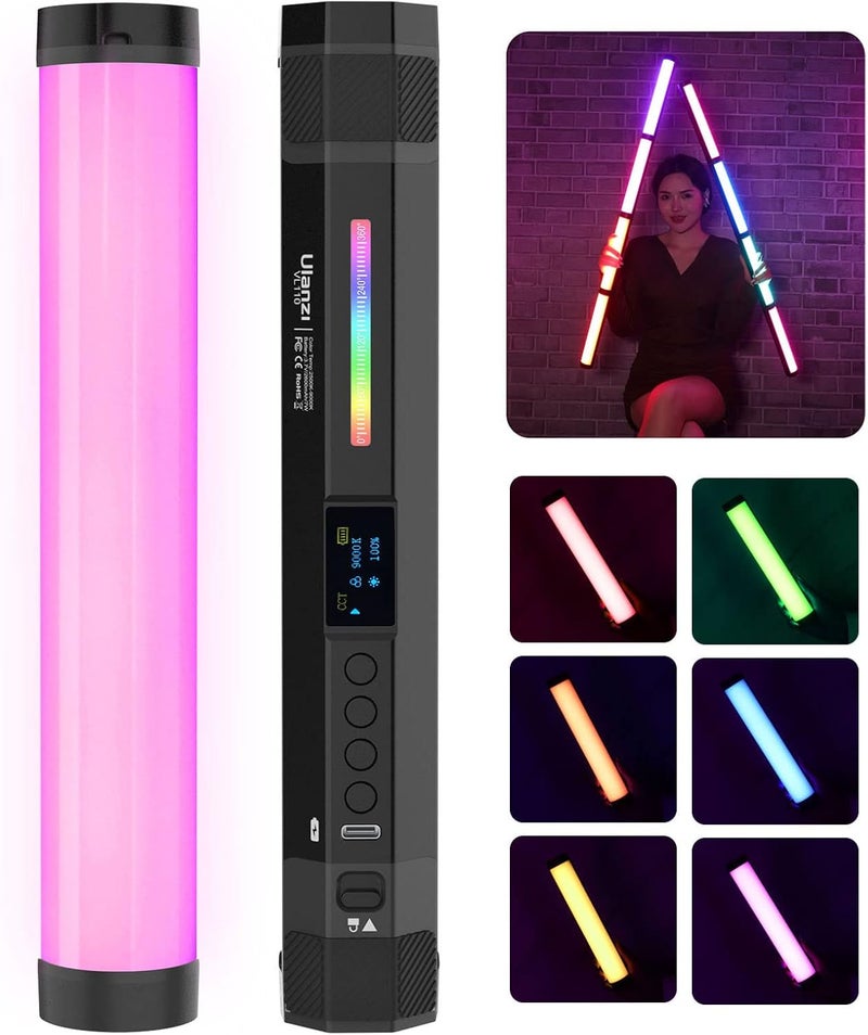 PICTRON ULANZI VL110 RGB Light Wand, Handheld Light Stick Camera LED Video Tube Light Bar, 2500-9000K Dimmable, 2600mAh Battry CRI 95+ with Magnetic Attraction for Photography Vlog TIK Tok - Image 1